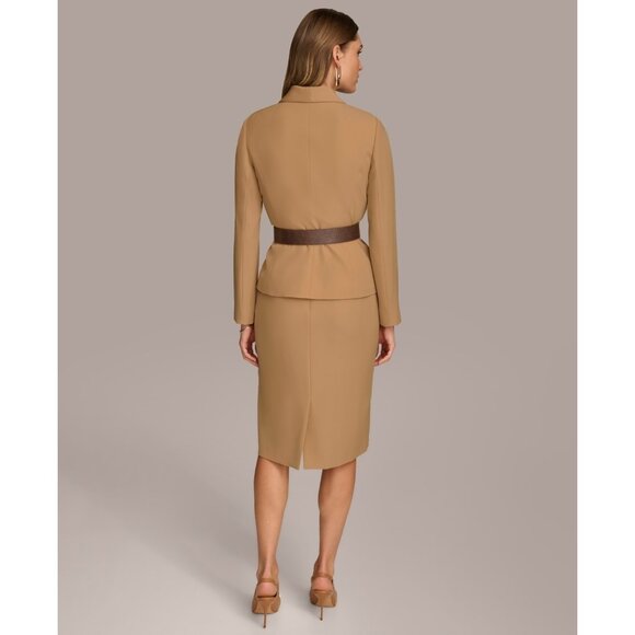 Donna Karan Women s Belted Blazer Dark Beige Size 2 MSRP $179 - Picture 2 of 3